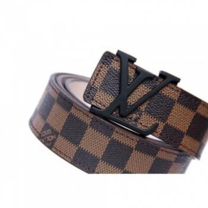 LOUIS VUITTON DAMIER BROWN BELT WITH BLACK BUCKLE in Pakistan | Hitshop