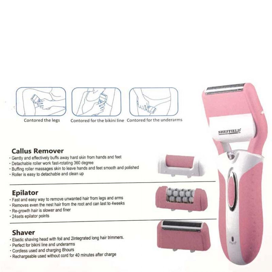3in1 Classic Ladies Grooming Set Lady Epilator Shaver Hair Remover