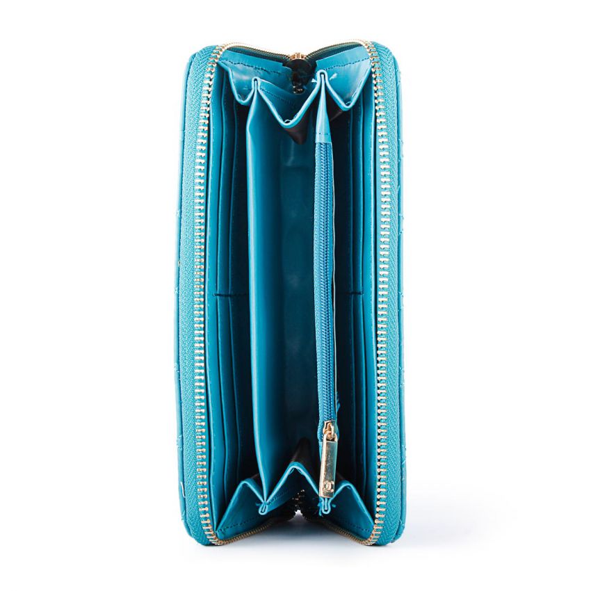 1 Chanel Key Chain Zip Around Quilted Wallet Sky Blue in Pakistan